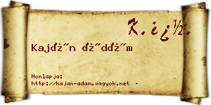 Kaján Ádám névjegykártya